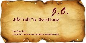 Jónás Ovidiusz névjegykártya